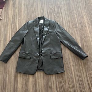 Zara Black Women's Leather Blazer